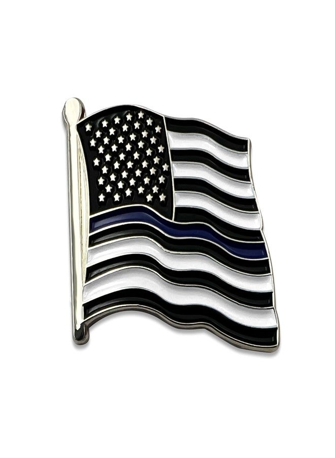 PinMaze Blue Thin Line US Flag - USA American Lapel Pin Series - Image 1